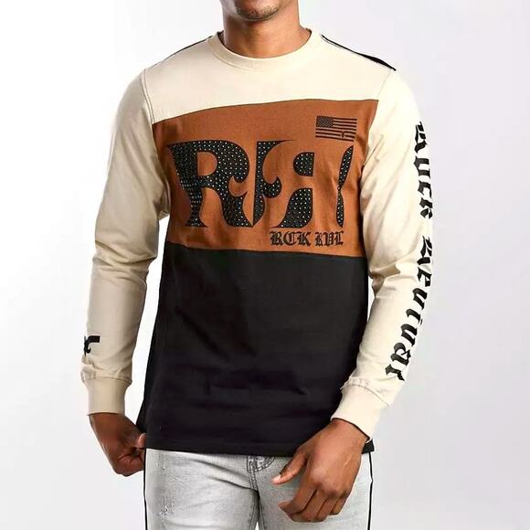 Vintage RARE 2000s Rock Revival Rhodes Studded Retro Long Sleeve T Shirt MED - Picture 1 of 9